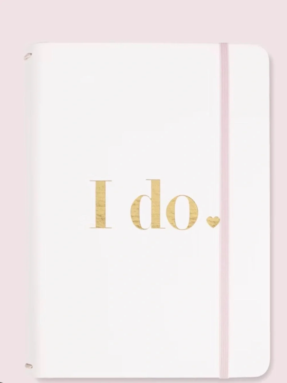 Kate spade  'I do' Gold Lettering Notebook Folio Set with Pink Elastic